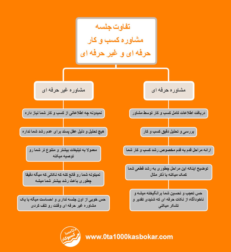 تفاوت جلسه مشاوره کسب و کار حرفه ای و غیر حرفه ای